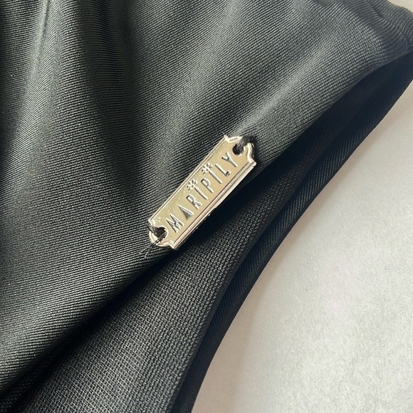 Maripily One Shoulder Asymmetrical Lace Up Blue/Black One Piece Swimsuit NEW XXL - Picture 3 of 8